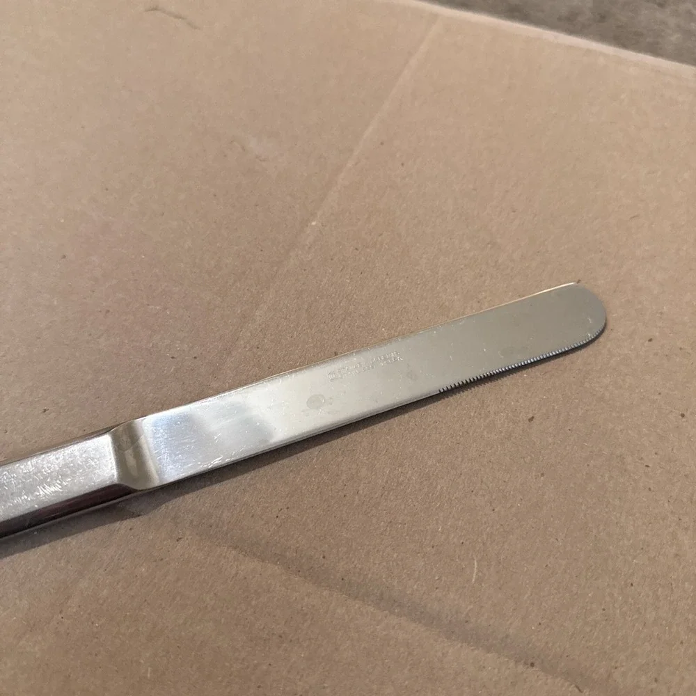 Oblique Dinner Knife Large Stanley‎ Roberts Stainless Flatware Korea 9 1/4